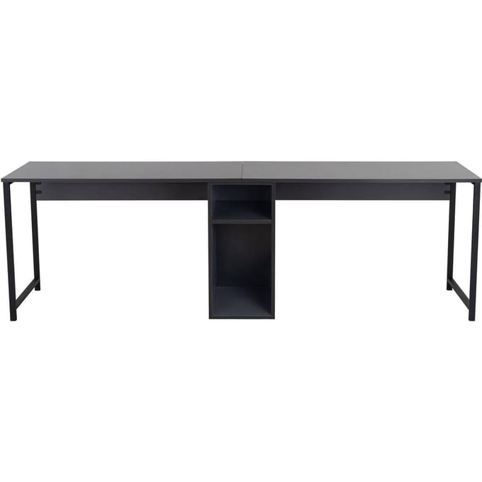 Skye Decor Twin Study Desk - Bureau - Antraciet/Zwart - 240 cm