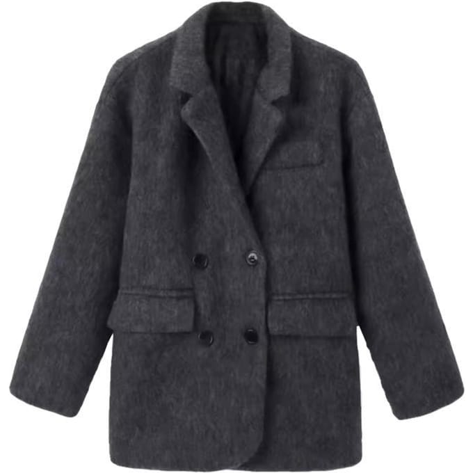 Veste Femme Courte Courte Petite Costume Haut de Gamme Automne et Hiver 2XL black