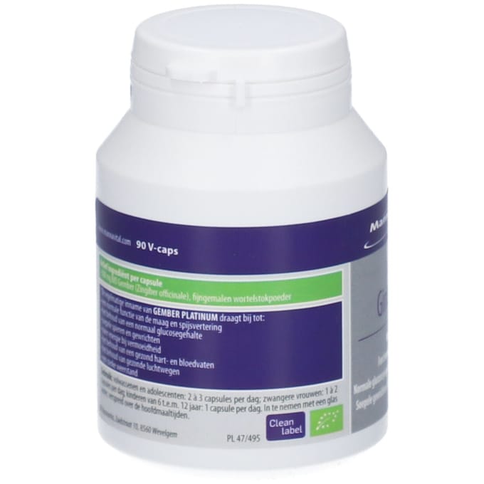 Mannavital Gember platinum bio 90 Vegetarische capsules