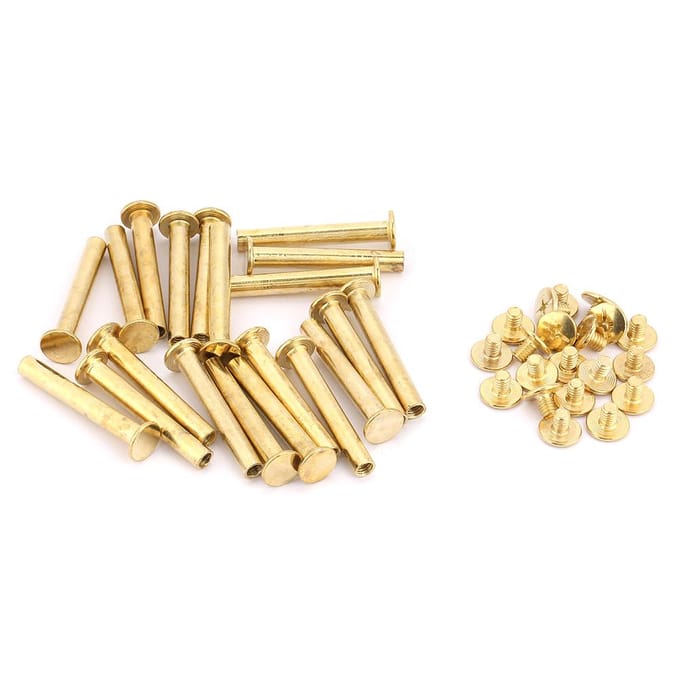 20 stuks M5 Platte Kop Boek Album Klinknagels Schroef Set DIY Ambachtelijke Klinknagel (M5*35)
