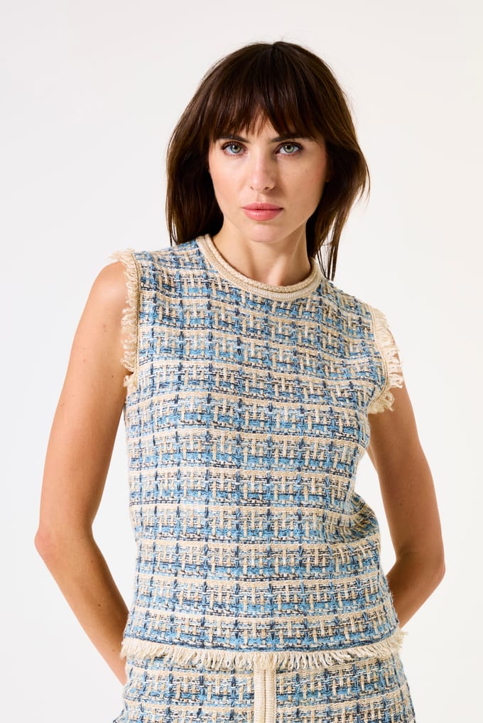GARCIA Dames Effen Trui Wit Sleeveless