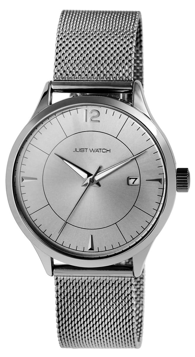 JUST WATCH Herenhorloge roestvrij staal Phille, datumaanduiding