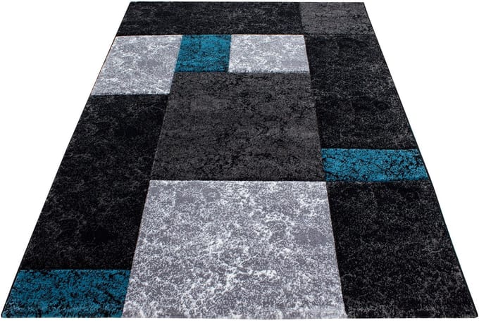 Modern laagpolig vloerkleed Hawaii - turquoise - 80x300 cm