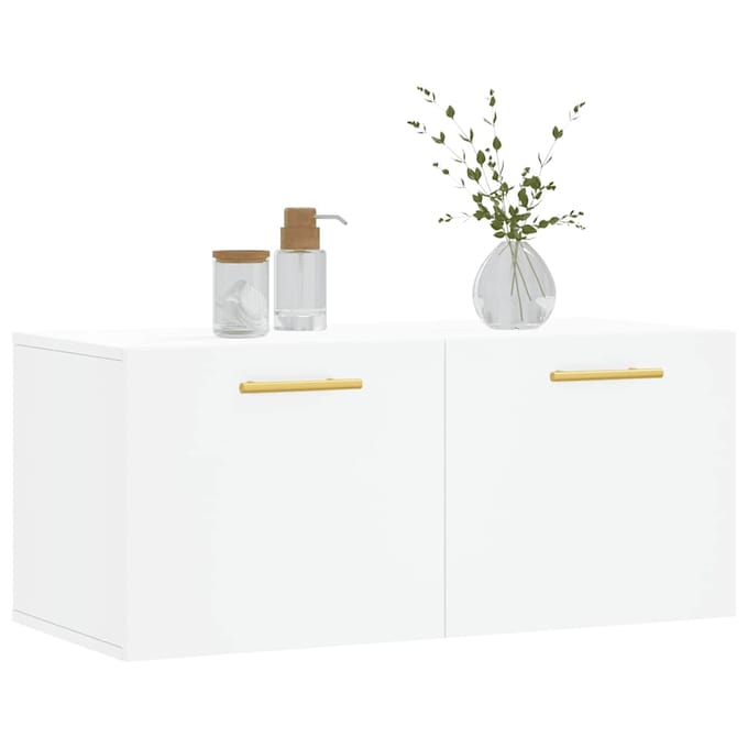 vidaXL - Wandkast - 80x36,5x35 - cm - bewerkt - hout - wit