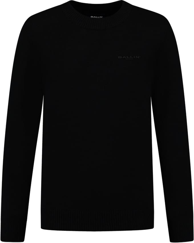 Ballin Amsterdam - Jongens Regular fit Knitwear Crewneck LS - Black - Maat 12