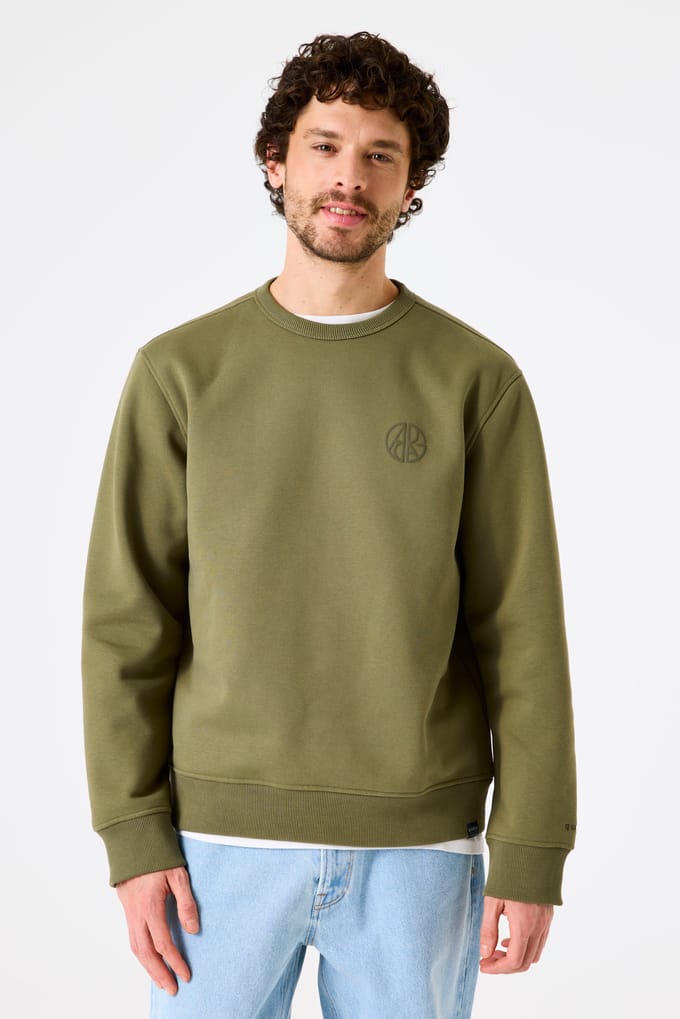 GARCIA Heren Effen Sweater Groen Lange mouw