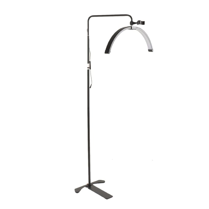 LED Halve Maan Vloerlamp Afstandsbediening Aluminium Verstelbare Staande Wimperlamp voor Wimperverlengingen black