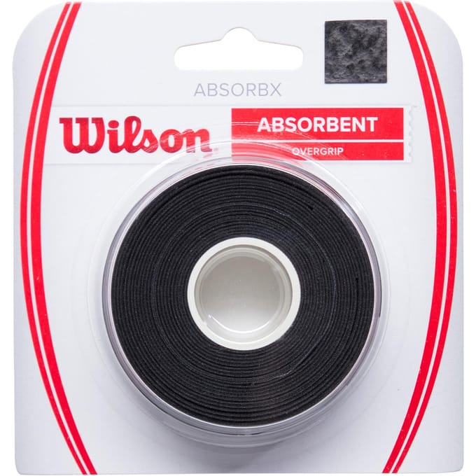 Wilson Absorbx Overgrip 3 stuks - Zwarte Tennis Sportgrip