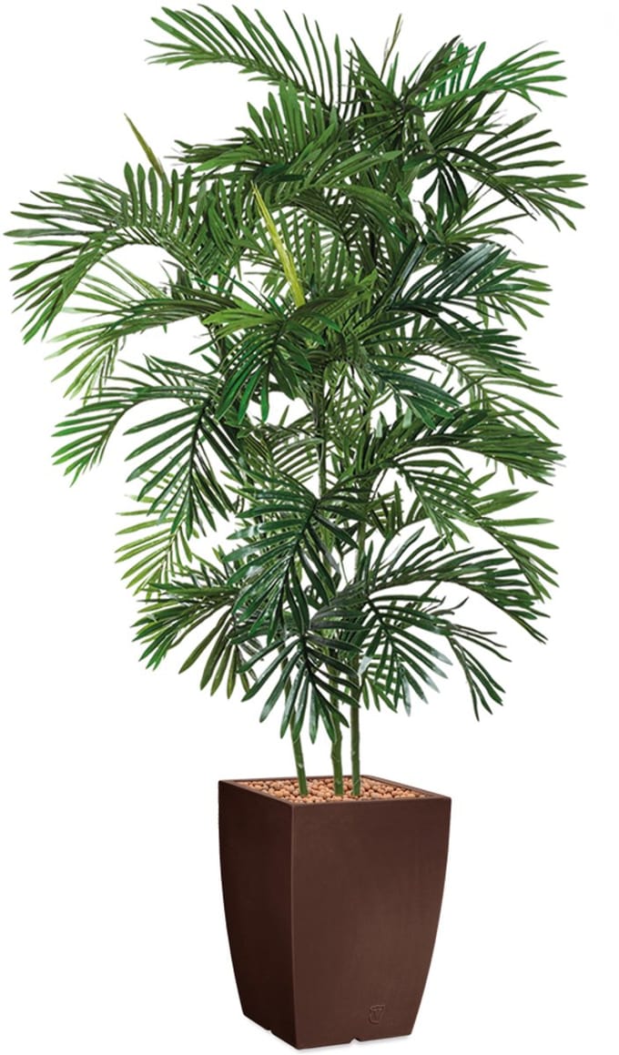 HTT - Kunstplant Areca palm in Genesis vierkant bruin H190 cm