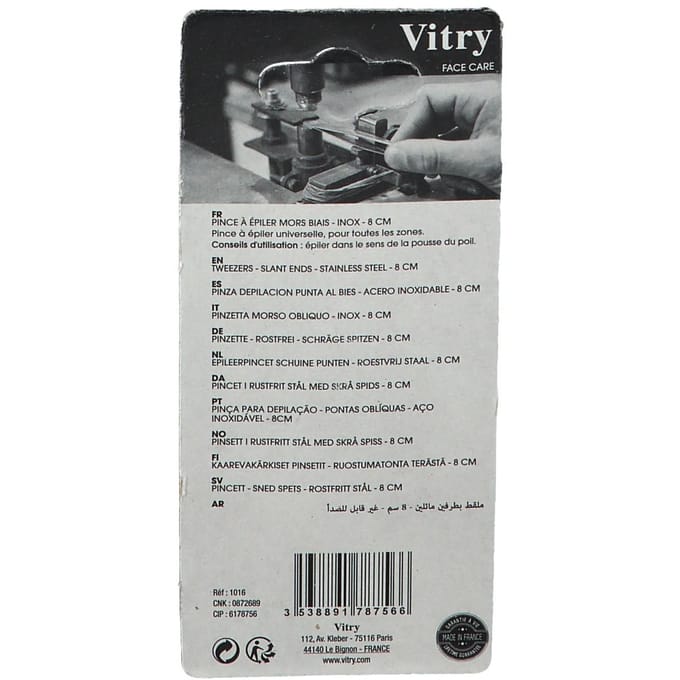 Vitry Face Care Tweezers Pincet Ref.16 1Stuks