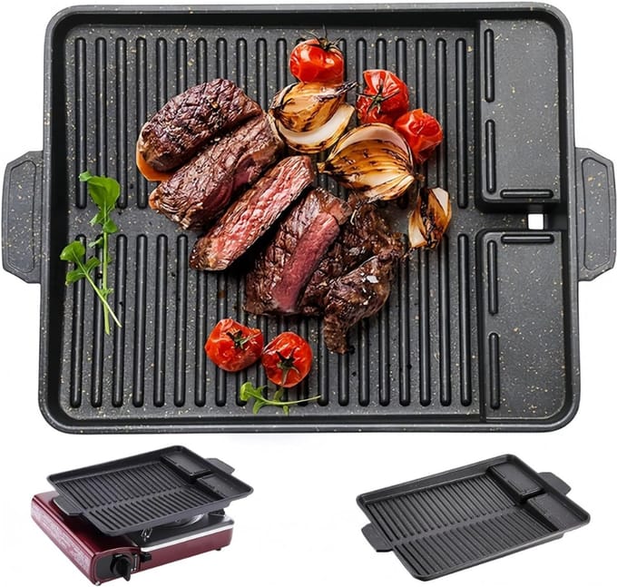 Grillplaat Inductie - Bakplaat - Gietijzer -Zwart