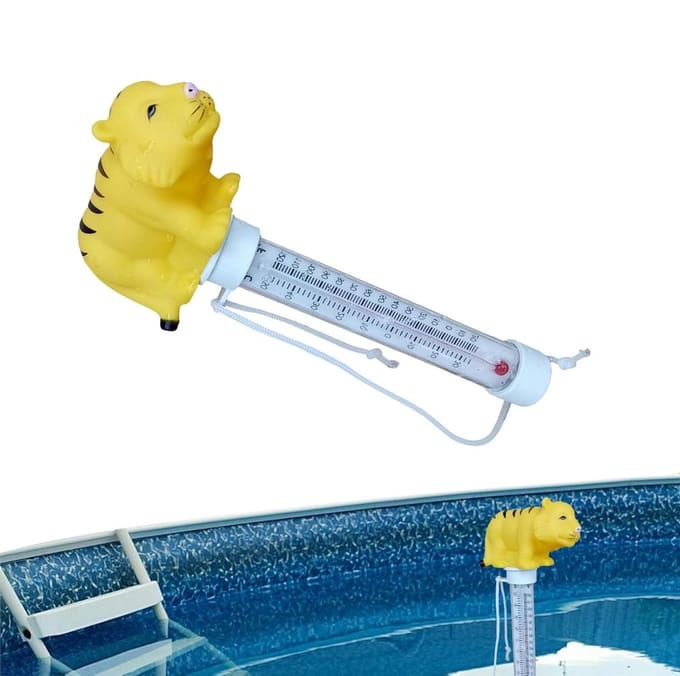 Zwembadthermometer - Watermeter - Temperatuur meten - Drijvend ontwerp - 20.4 cm - Tijger