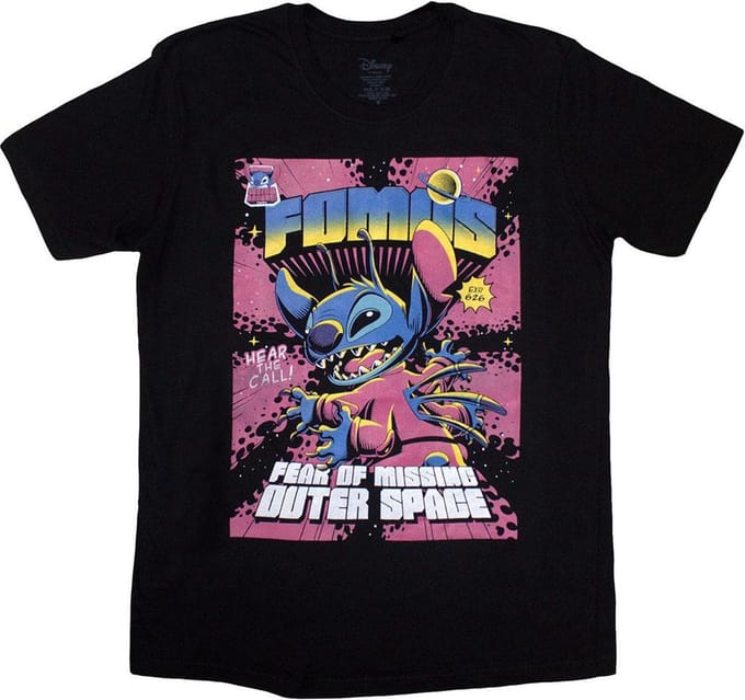Disney Lilo & Stitch - FOMOS Heren T-shirt - M - Zwart