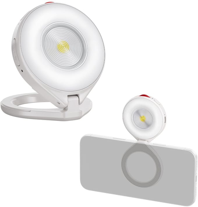 Telesin Magnetische Flitser & Ringlamp voor MagSafe - Oplaadbaar & Dimbaar - Wit