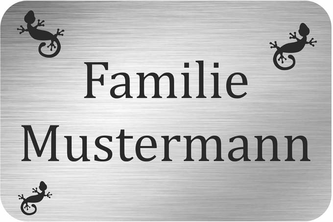 Gepersonaliseerd Naambord Aluminium Composiet RVS Look 80x60cm