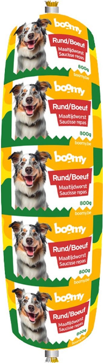 Boomy - Maaltijdworst - Hondenworst - Vers vlees - Rund - 4 x 800g