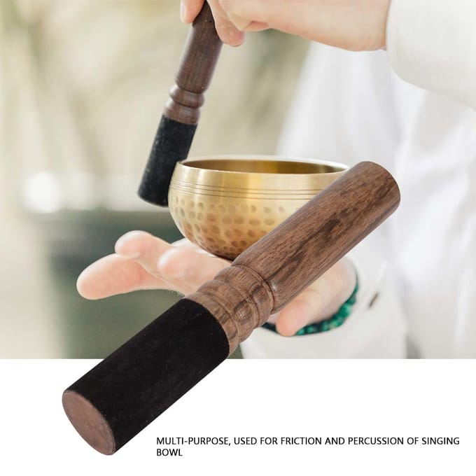 Multi purpose Tibetan Buddhism Wood Mallet Striker Stick for Singing Bowl brown