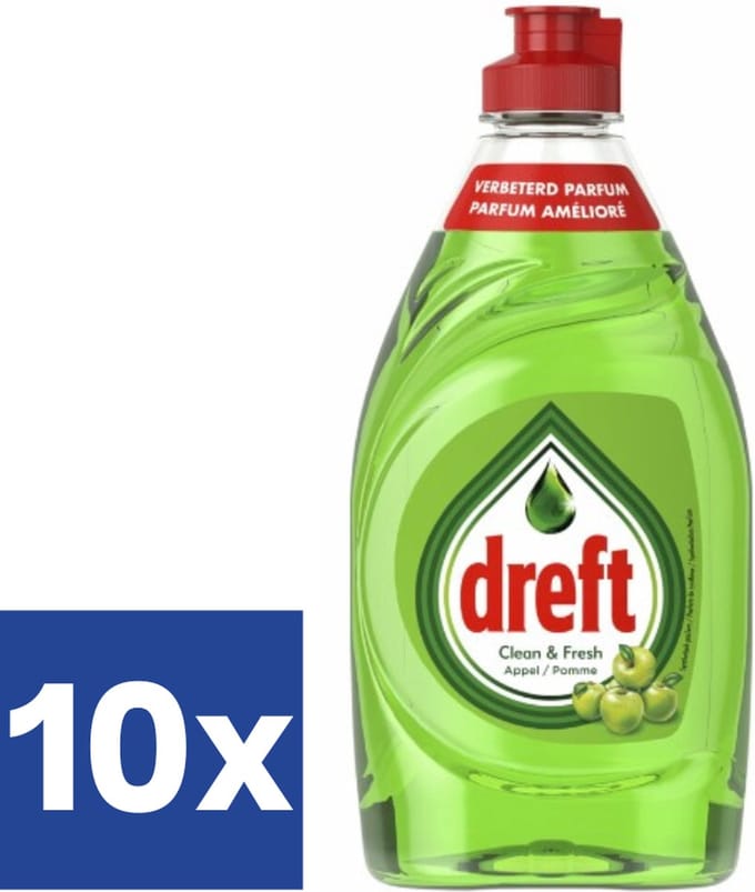 Dreft Clean & Fresh Afwasmiddel Appel - 10 x 340 ml