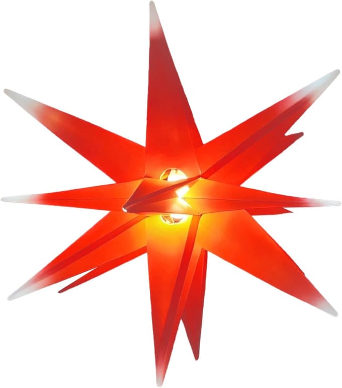 Meisterhome - LED Kerstster - 55 cm - Rood/Wit– met Led verlichting