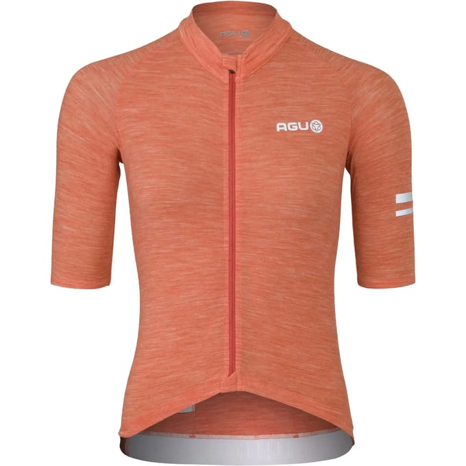 AGU Performance - Fietsshirt Dames - Wielrenshirt - Merinowol - Oranje - 3 Achterzakken - Waterdicht Zakje - YKK Rits - XXL