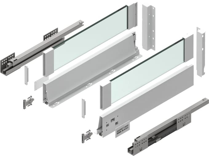 Gamet BOX2 - Lade - Glaspanelen - Hoog - Wit - 350mm