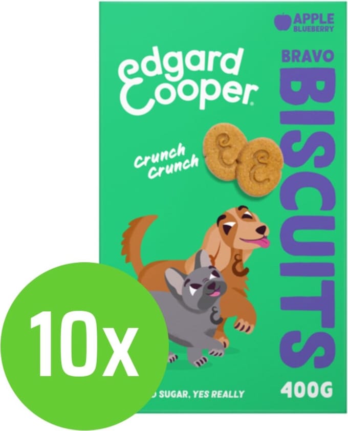 Edgard & Cooper Biscuit Apple 400 gr - hondensnack - 10 verpakkingen