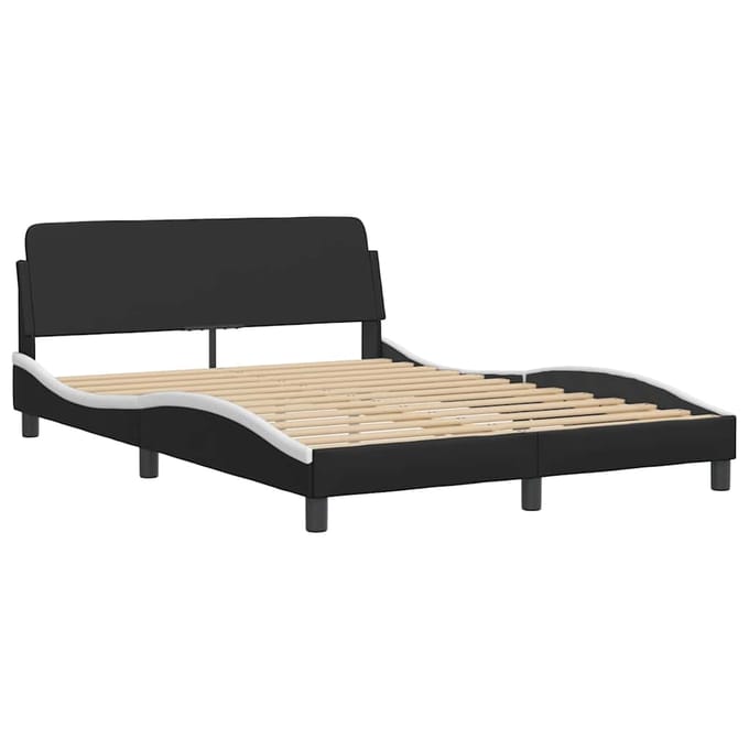 vidaXL - Bedframe - "Dover" - kunstleer - zwart - en - wit - 120x200 - cm