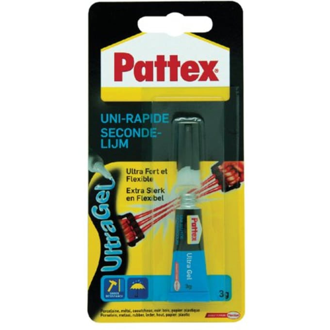 Secondelijm Pattex Ultra GEL tube 3 gram op blister