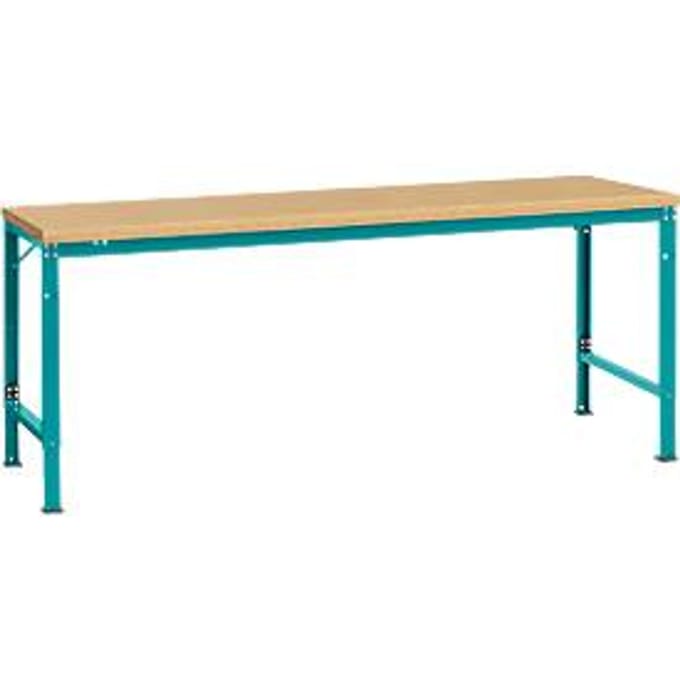 Manuflex basistafel UNIVERSAL Speciaal, 2000 x 1000 mm, multiplex natuur, waterblauw