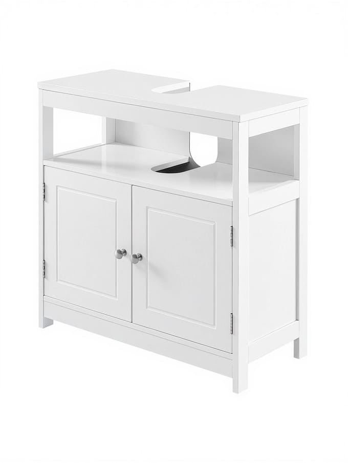 VASAGLE - Badkamermeubel - Wastafelonderkasten - Modern Design - Open Vakken - Met Handgrepen