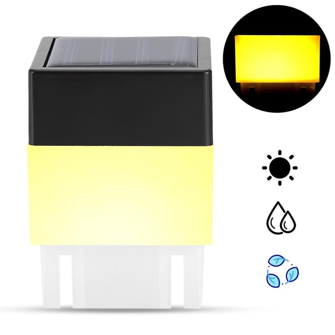 LED Vierkant Warm Wit Licht op Zonne-energie voor Tuinhek Buitendecoratie