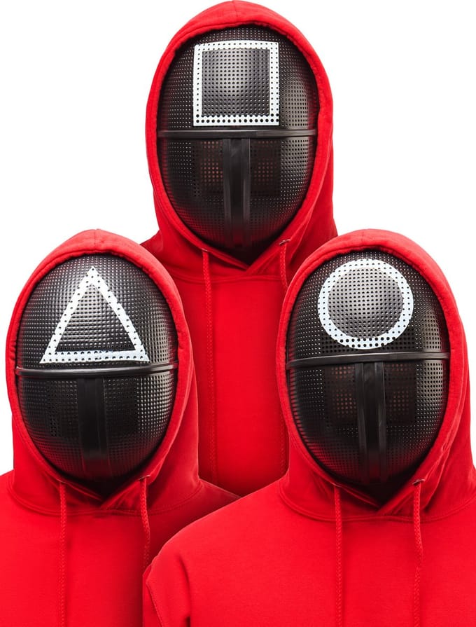 Guard Maskerset - Set van 3 Maskers voor Volwassenen - Rubies - One Size