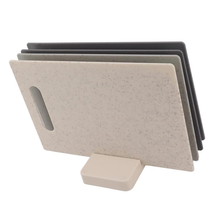 4 stuks Snijplank Multifunctioneel Voedselkwaliteit Plastic Snijplank met Opbergrek voor Vlees gray