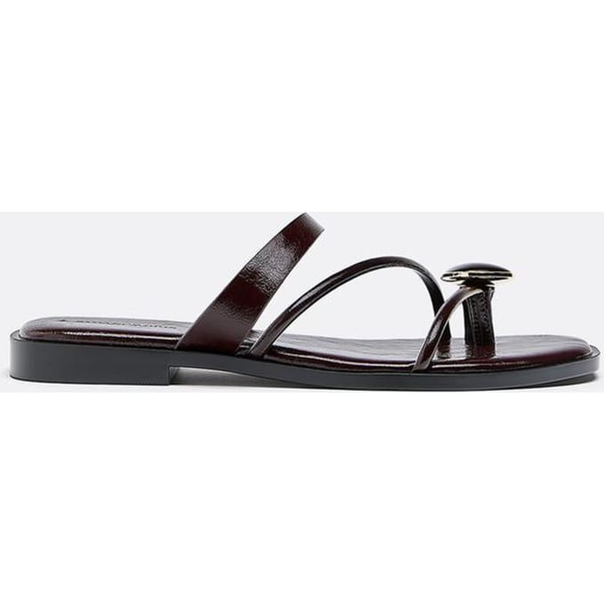 Stradivarius Platte sandalen met steendetail  BRUIN 36