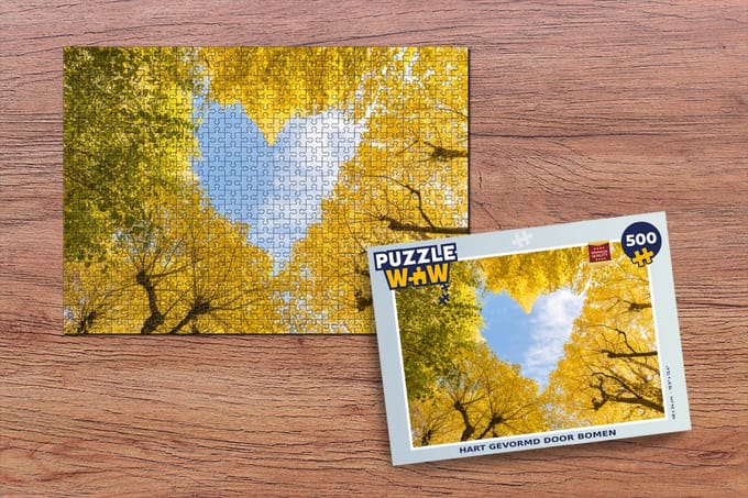 Puzzel Bomen - Hart - Geel - Lucht - Legpuzzel - Puzzel 500 stukjes