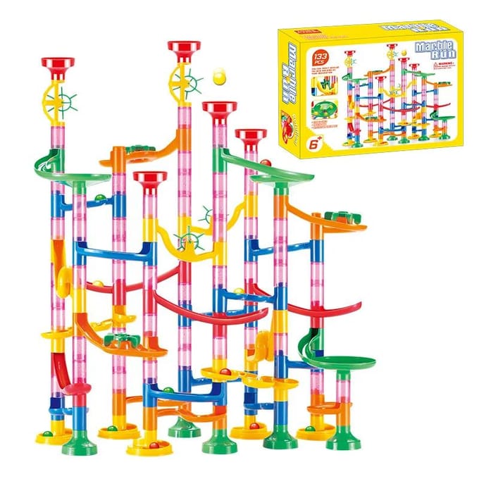 50-142 STUKS 3D Doolhof Bal Rol Speelgoed DIY Knikkerbaan Race Achtbaan Set Kerstcadeau Knikkerbaan Racebaan Bouwstenen Speelgoed voor Kinderen