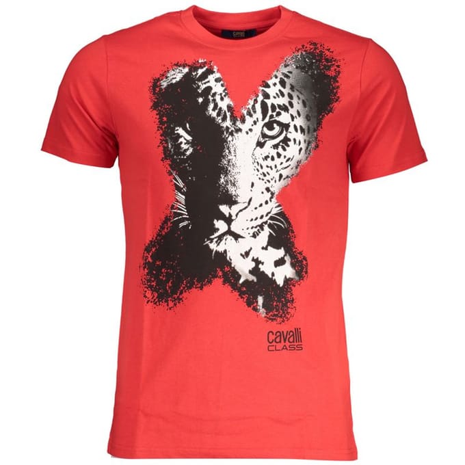 Cavalli Class Rosso Katoenen Heren T-Shirt