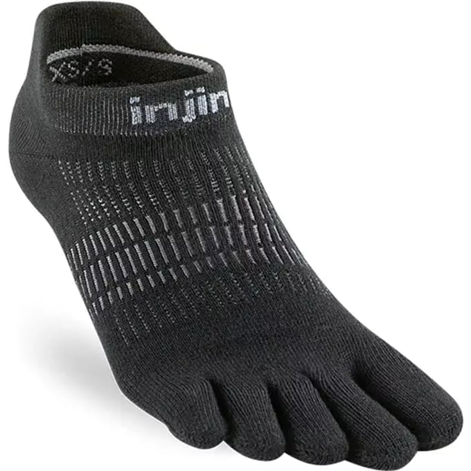 INJINJI | Womens Run No-Show Coolmax Zwart (Maat - M-L) | Teensokken