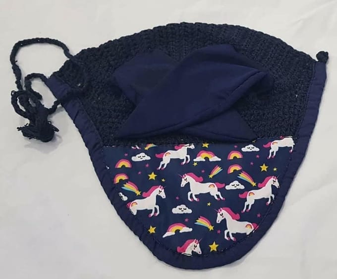 HB oornetje Unicorn - pony - navy blauw