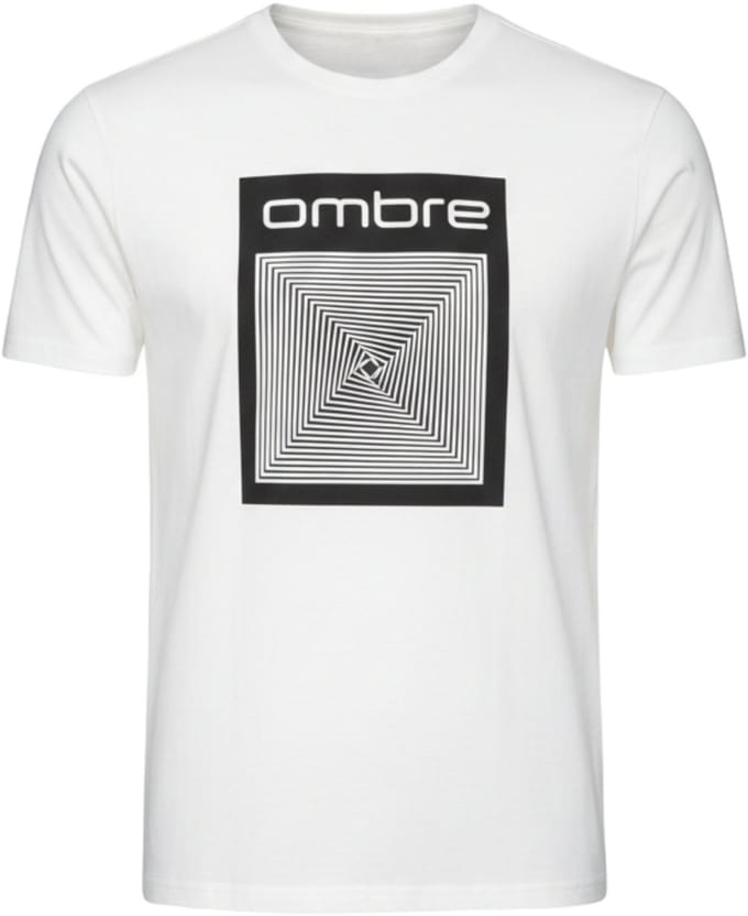 OMBRE T-shirt - Regular Fit - Korte Mouw - Geen Sluiting Wit M
