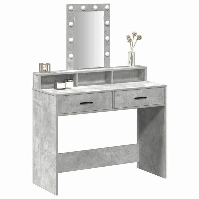 vidaXL - Kaptafel - Grijs - 100 - x - 41 - x - 140 - cm - Bewerkt - hout