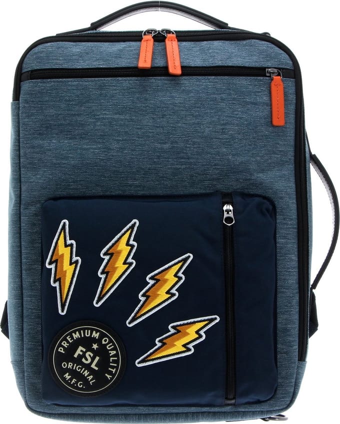 FOSSIL Laptop rugzak Rugzak met laptopvak Buckner Computer Backpack Blue Blauw Veelkleurig