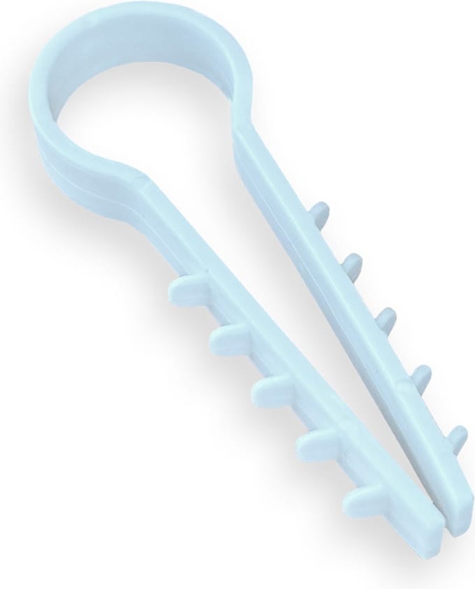 Kortpack - Plugklem rond - Ø12mm - Wit - 47mm x 15mm - 100 stuks per verpakking - (099.8988)