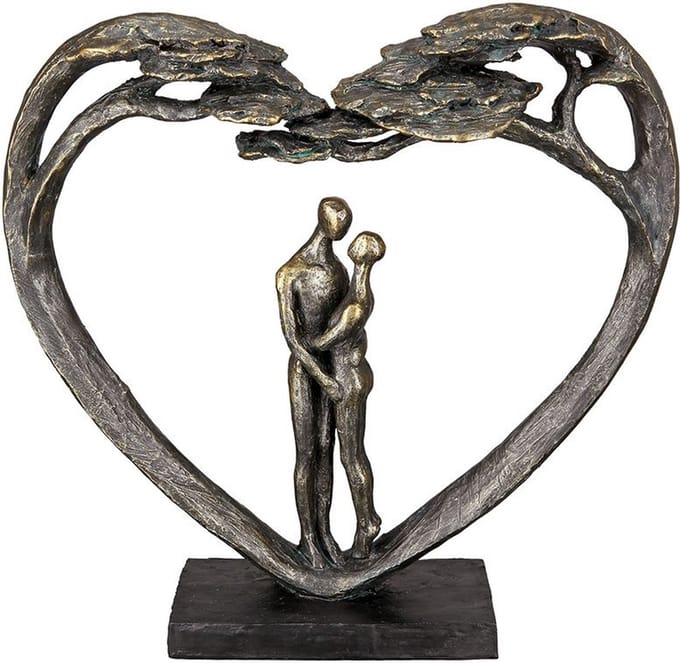 sculptuur geborgenheid vind thuis - bronskleur - polyresin - 8x32x31