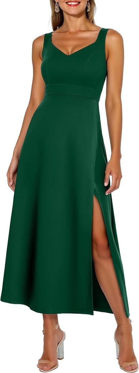 Dames Jurk met Pailletten: Glitter Galajurk Maxi Lange Split Avondjurk