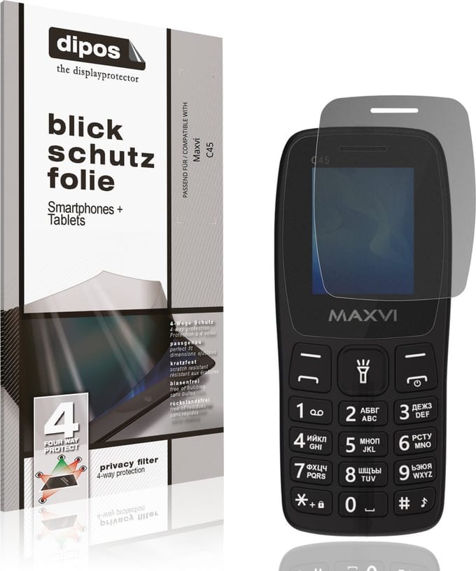 dipos – Matte Privacy Screenprotector geschikt voor Maxvi C45 | Anti-Spy Beschermfolie