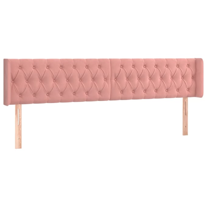 vidaXL - Hoofdbord - LED - 203x16x78/88 - cm - fluweel - roze