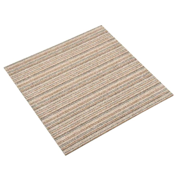 vidaXL - Tapijt - 20 - st - Gestreept - Beige - 50 - x - 50 - cm - 100% - Polypropyleen