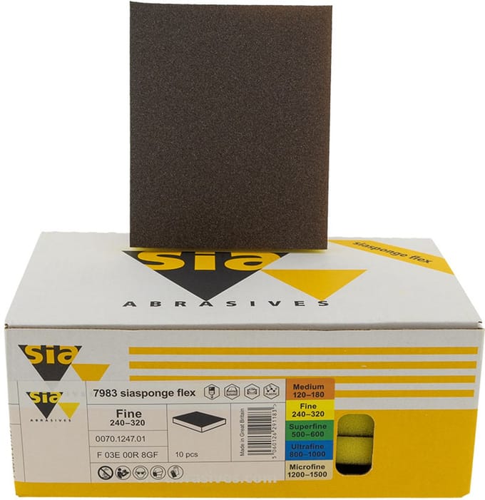 Sia 7983 Siasponge Flex Pad Fine 98X120mm Geel (10st)