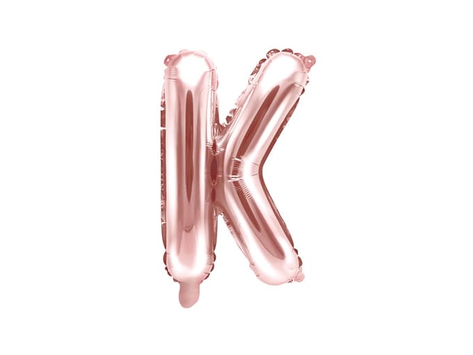 Partydeco - Folieballon Rose Gold Letter K (35 cm)